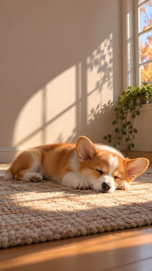 Corgi Puppy in Window Light — Pets wallpaper