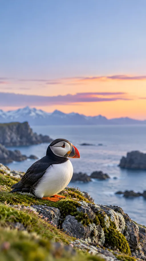 Puffin on a Coastal Ledge — Animals & Wildlife wallpaper