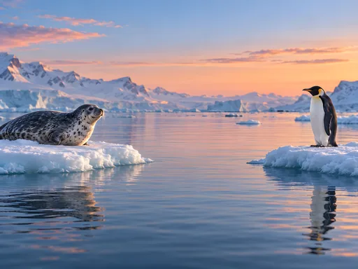 Seal and Penguin on the Floes — Animals & Wildlife wallpaper