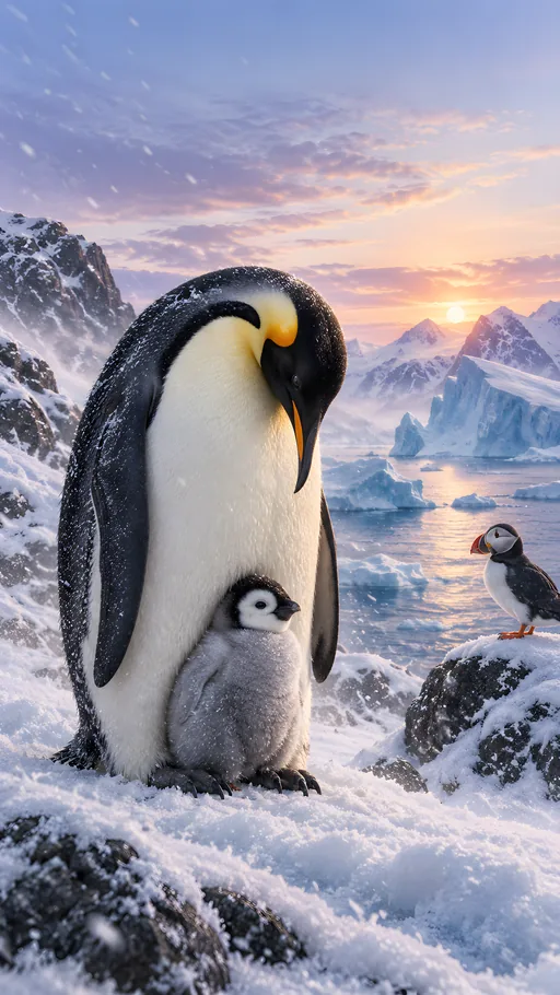 Emperor Penguin and Chick — Animals & Wildlife wallpaper