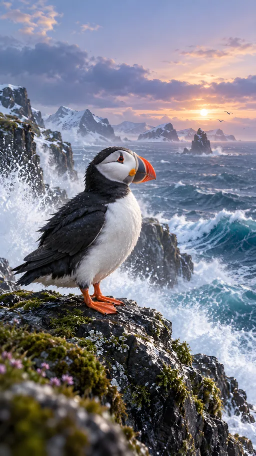 Atlantic Puffin on a Sea Cliff — Animals & Wildlife wallpaper