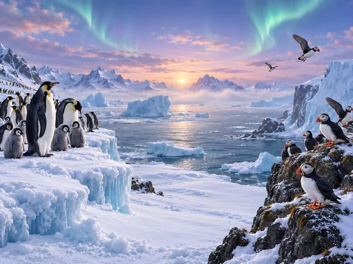 Penguin Colony on the Ice — Animals & Wildlife wallpaper