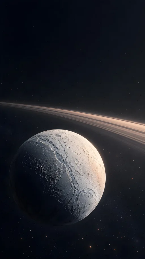 Icy Moon Before the Rings — Space wallpaper