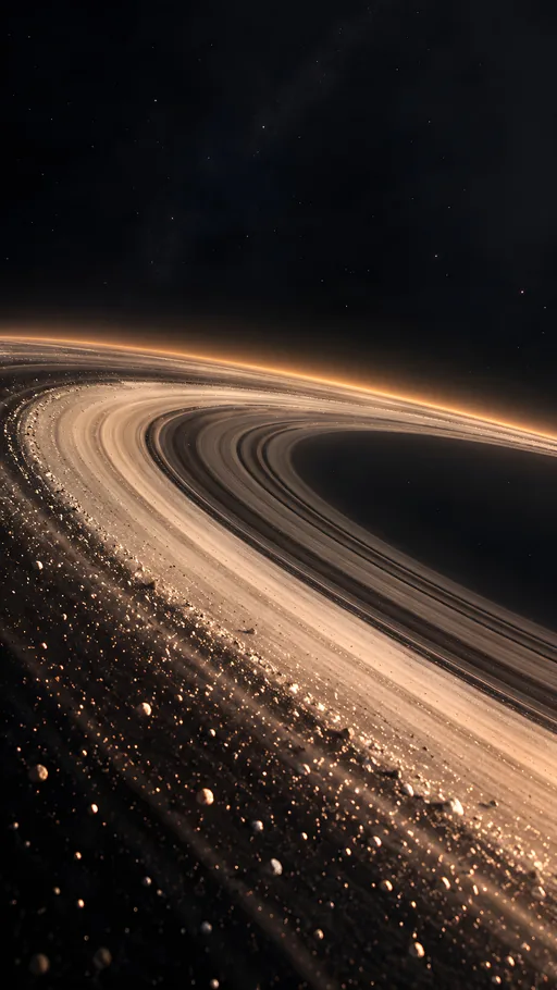 Dusty Rings in Amber Light — Space wallpaper