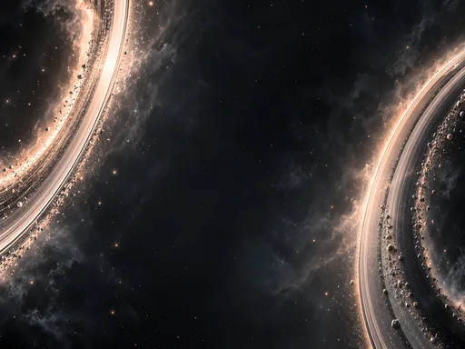 Two Ring Arcs in Dark Space — Space wallpaper