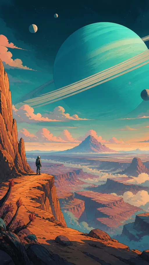 2D Animated Planetary Horizon — Space wallpaper