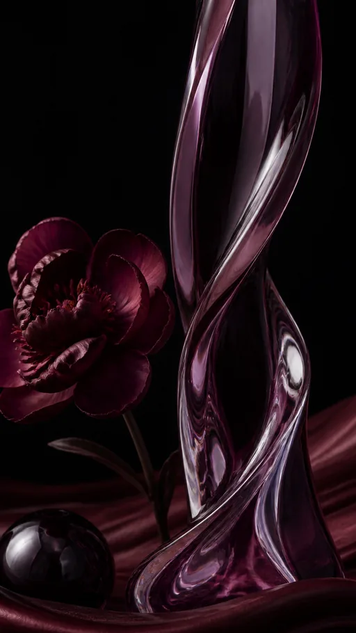 Deep Plum Black Glass Burgundy Surfaces — Minimal & Color wallpaper