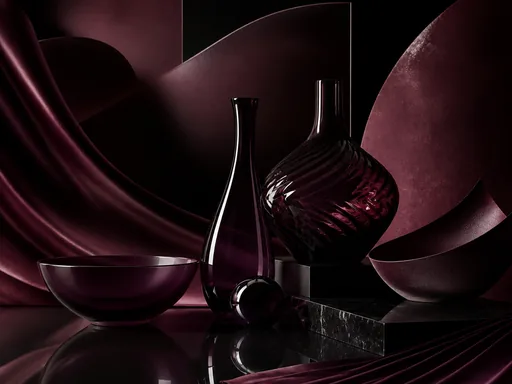 Deep Plum Black Glass Burgundy Surfaces — Minimal & Color wallpaper
