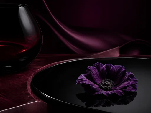Deep Plum Black Glass Burgundy Surfaces — Minimal & Color wallpaper