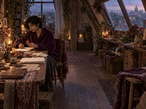 Attic Studio with Dried Leaves — People & Portraits wallpaper