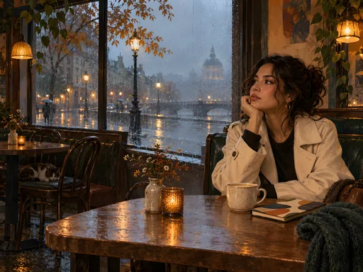 Daydreaming in a Rainy Cafe — People & Portraits wallpaper