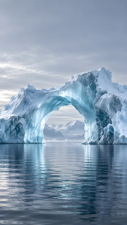 Iceberg Arch Over Grey Water — Nature & Landscapes wallpaper