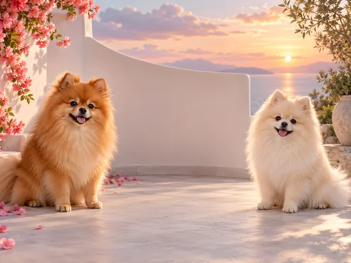 Orange and Cream Pomeranians — Pets wallpaper