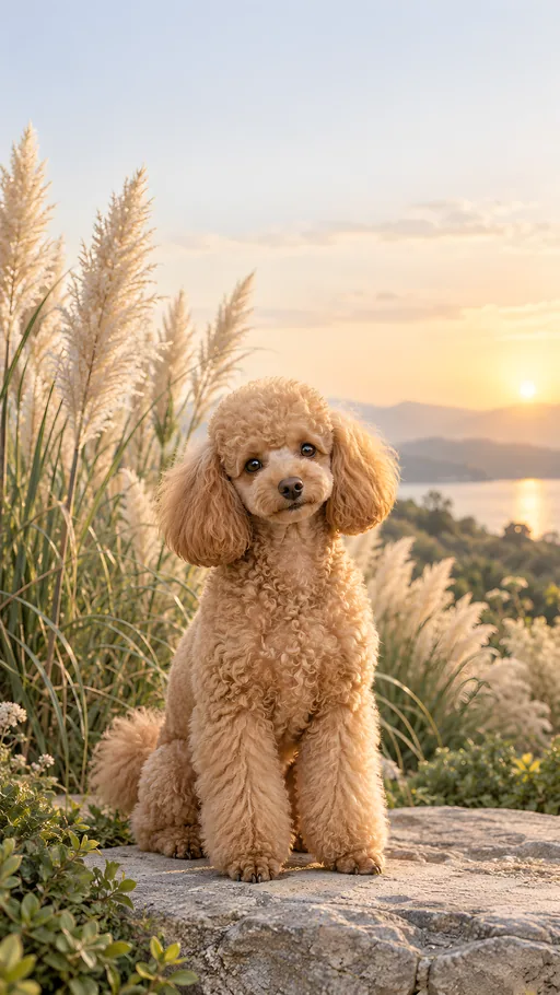 Apricot Poodle in Pampas Grass — Pets wallpaper