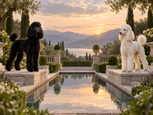 Poodles on Garden Terraces — Pets wallpaper