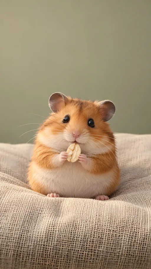 Hamster with an Oat Flake — Pets wallpaper