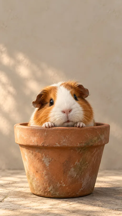Guinea Pig in a Flowerpot — Pets wallpaper