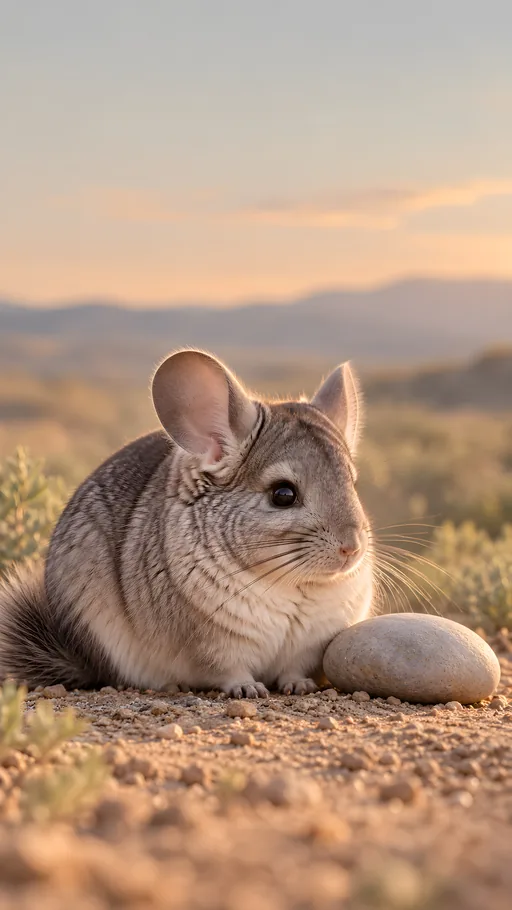 Chinchilla and a Pebble — Pets wallpaper