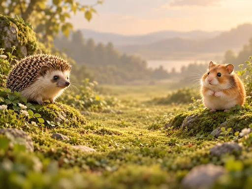 Hedgehog and Hamster — Pets wallpaper