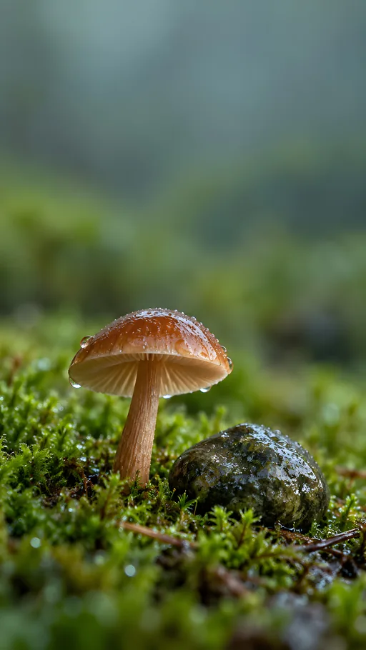 Mushroom Cap by a Wet Stone — Flowers & Plants wallpaper