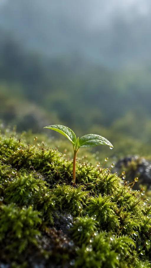 Seedling Through Wet Moss — Flowers & Plants wallpaper