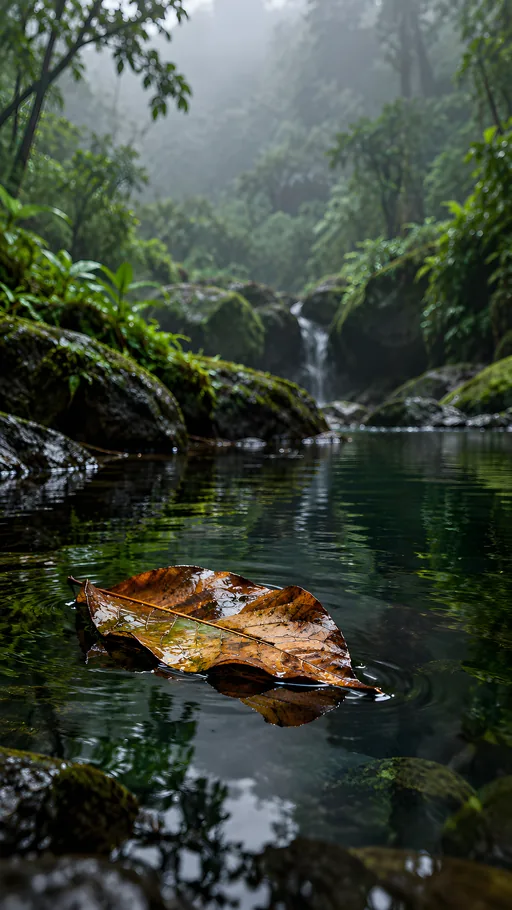 Canopy Leaf Above a Forest Pool — Nature & Landscapes wallpaper