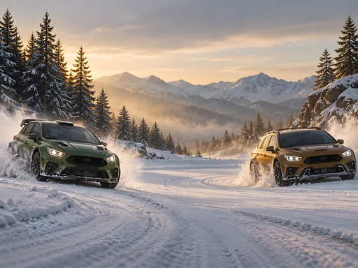 Rally Cars on the Snowy Track — Cars & Vehicles Galaxy Fold wallpaper