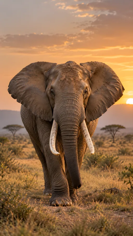 Elephant Matriarch at Golden Hour — Animals & Wildlife wallpaper