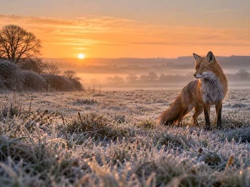 Red Fox in a Frosty Meadow — Animals & Wildlife wallpaper