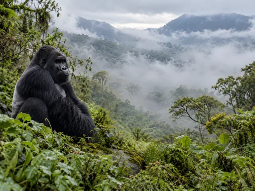 Mountain Gorilla in the Mist — Animals & Wildlife wallpaper