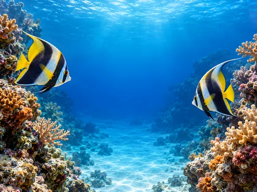 Two Angelfish in Blue Water — Animals & Wildlife wallpaper
