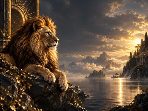 Golden-Maned Lion at Rest — Animals & Wildlife wallpaper