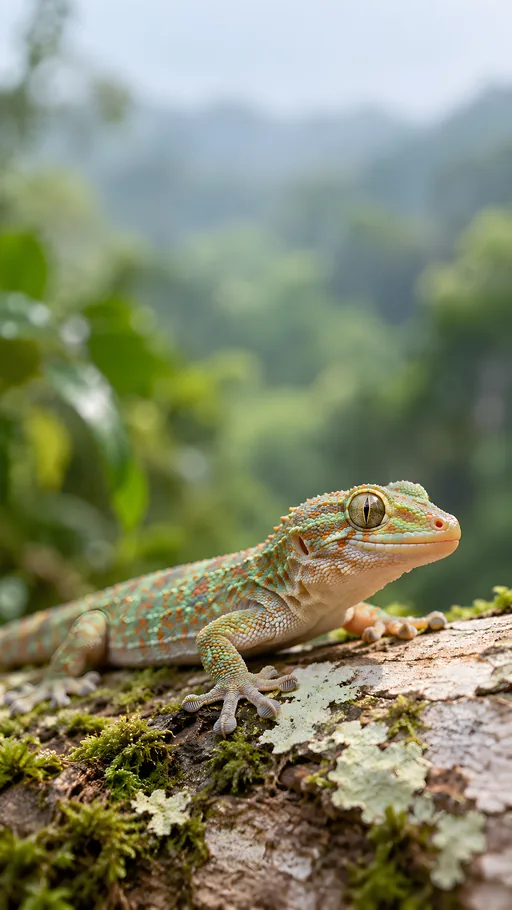 Gecko on Pale Bark — Animals & Wildlife wallpaper