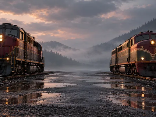 Two Locomotives in the Rail Yard — Cars & Vehicles Galaxy Fold wallpaper