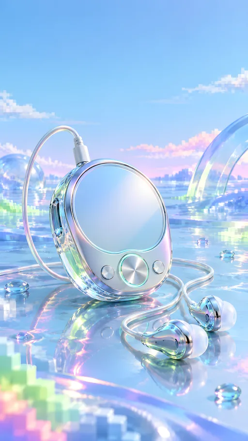 Y2K Music Player Sculpture — Technology wallpaper