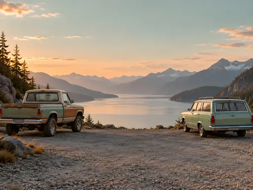 Pickup and Station Wagon — Cars & Vehicles Galaxy Fold wallpaper
