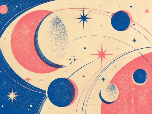 Wide Abstract Risograph Composition — Art & Illustration Galaxy Fold wallpaper