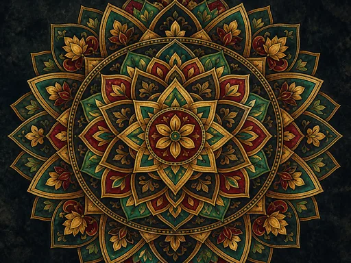 Wide Geometric Rosette Formed — Abstract Galaxy Fold wallpaper