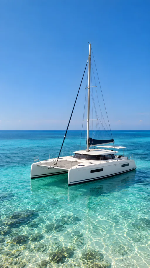 Catamaran Over a Shallow Lagoon — Cars & Vehicles phone wallpaper