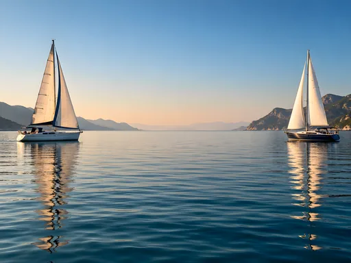 Two Sailboats on Calm Water — Cars & Vehicles Galaxy Fold wallpaper