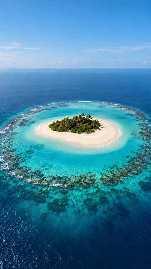 Lagoon Ring Around a Sand Island — Nature & Landscapes wallpaper