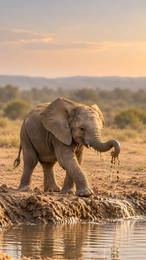 Elephant Calf at Play — Animals & Wildlife wallpaper
