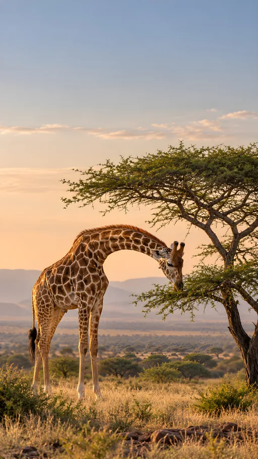 Giraffe Beneath the Acacia — Animals & Wildlife wallpaper