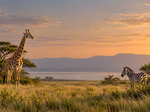 Giraffe and Zebra — Animals & Wildlife wallpaper