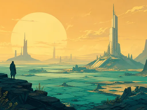 Grand 2D Animated Science-fiction Environment — Technology wallpaper