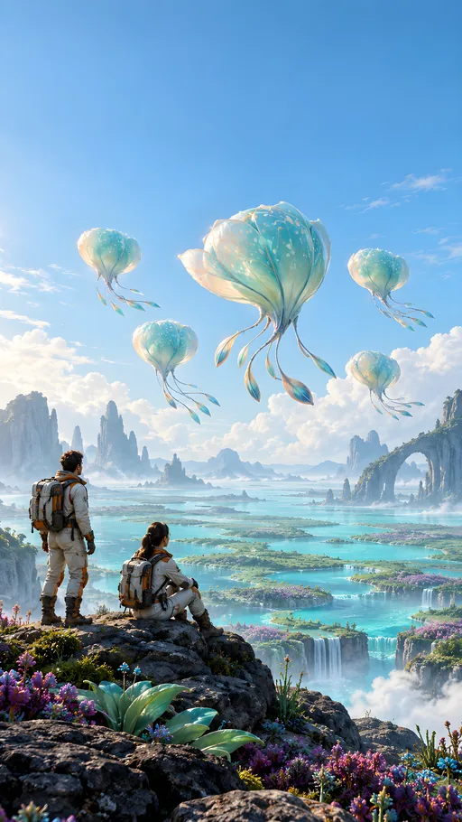 Floating Alien Organisms — Technology wallpaper