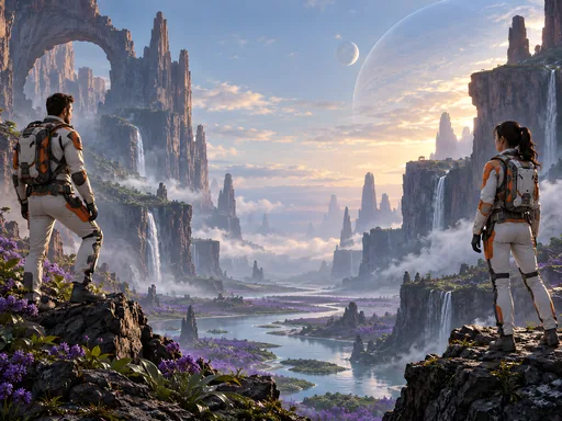 Explorers in an Alien Canyon — Technology wallpaper