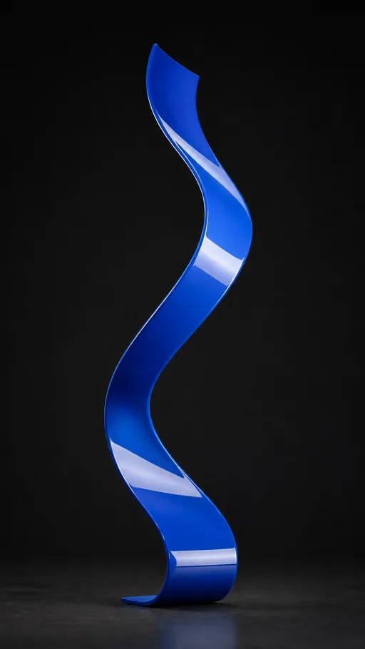 Tall Single Cobalt-blue Glossy Ribbon — Abstract wallpaper