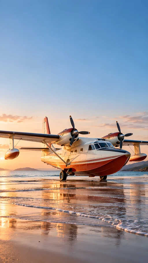 Amphibious Plane on the Beach — Cars & Vehicles phone wallpaper