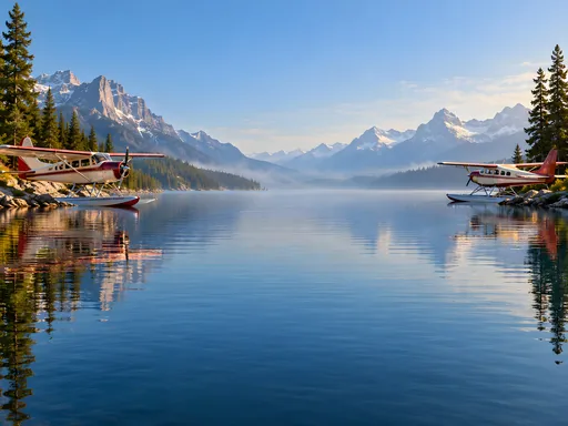 Two Seaplanes on the Lake — Cars & Vehicles Galaxy Fold wallpaper